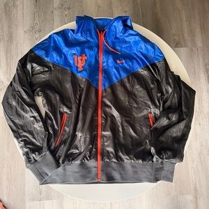 Nike Men's Black and Blue Windbreaker with Red Accents